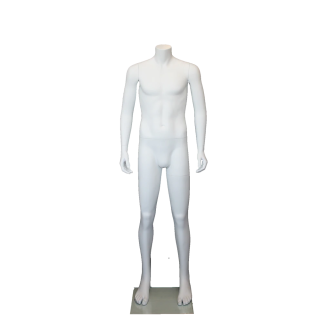 CBH20-WT - 5 ft 1 in Matte White Headless Male Mannequin Small Size