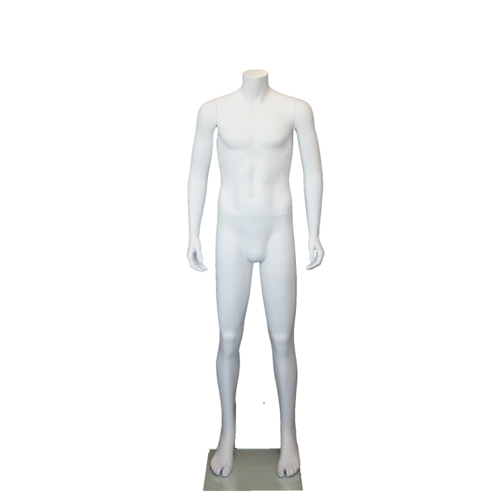 CBH20-WT - 5 ft 1 in Matte White Headless Male Mannequin Small Size