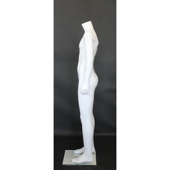 CBH20-WT - 5 ft 1 in Matte White Headless Male Mannequin Small Size