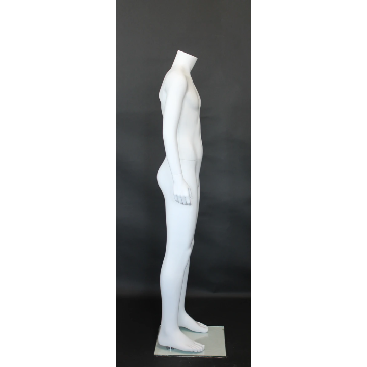 CBH20-WT - 5 ft 1 in Matte White Headless Male Mannequin Small Size