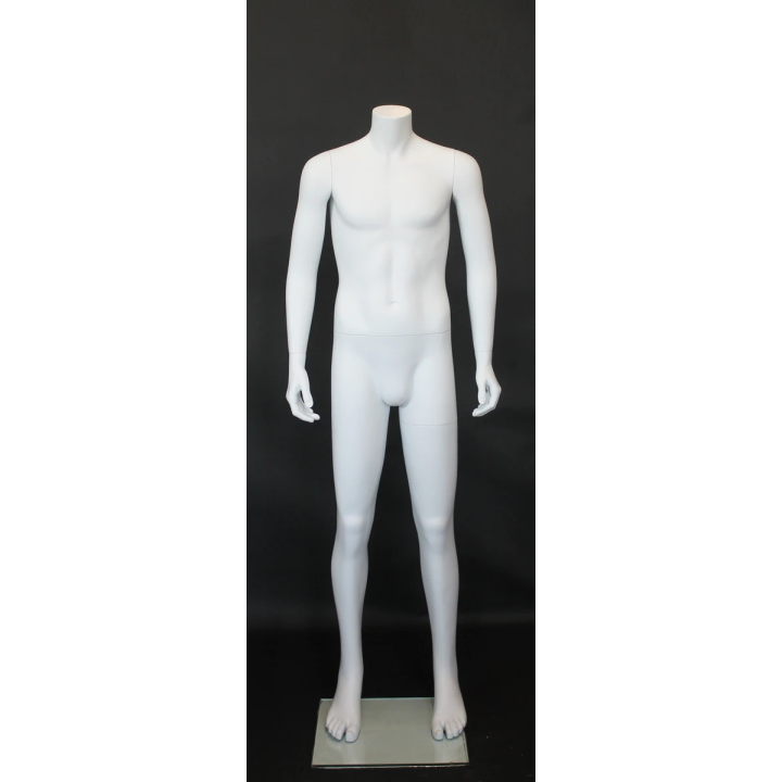 CBH20-WT - 5 ft 1 in Matte White Headless Male Mannequin Small Size