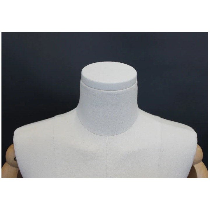 BFWH-1-DMB-CH - White Female Half Body mannequin Wooden Arms 4 Wheel Chrome Base